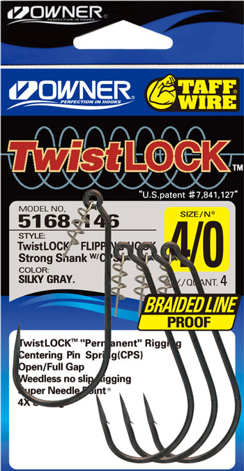 Owner 5168 Twistlock Flipping Hook Strong Shank w/CPS